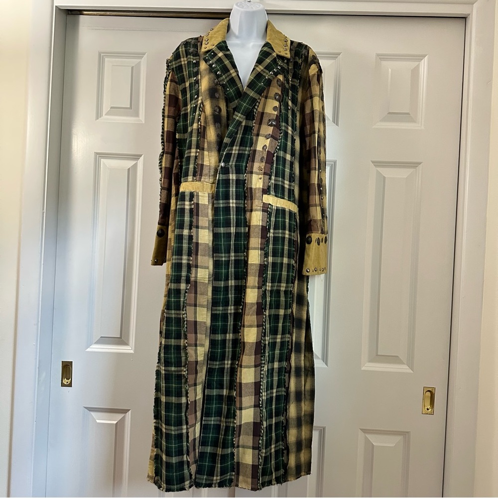 Free People Rodeo Plaid Duster Size Small - Picture 2 of 8